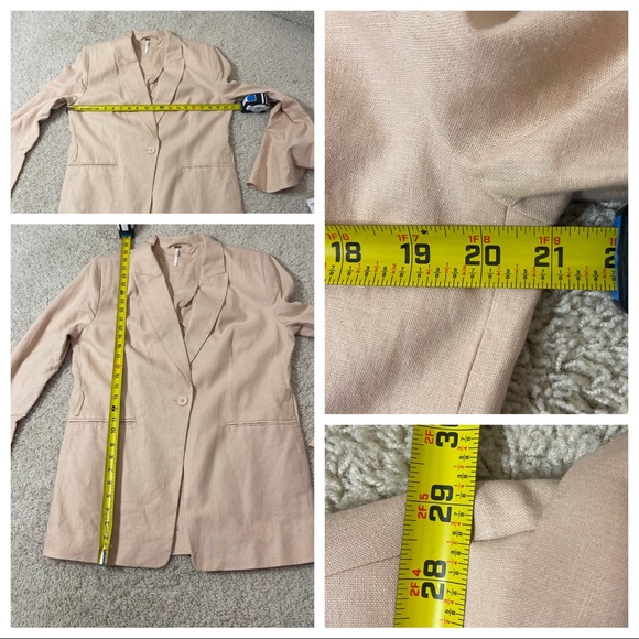 NWT! FREE PEOPLE Flared Sleeve Blazer In Rose - Picture 5 of 7